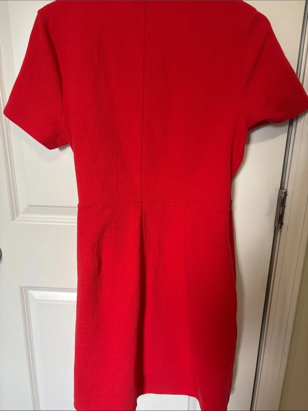 J. Crew Red Orange Short Wrap Mini Dress